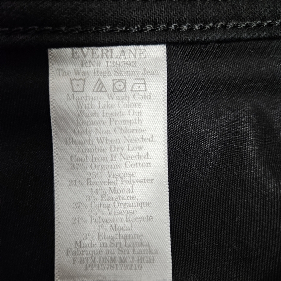 Everlane The Way High Skinny Jean Black Stretch Denim Size 29 Regular Women's W4 - Picture 7 of 11